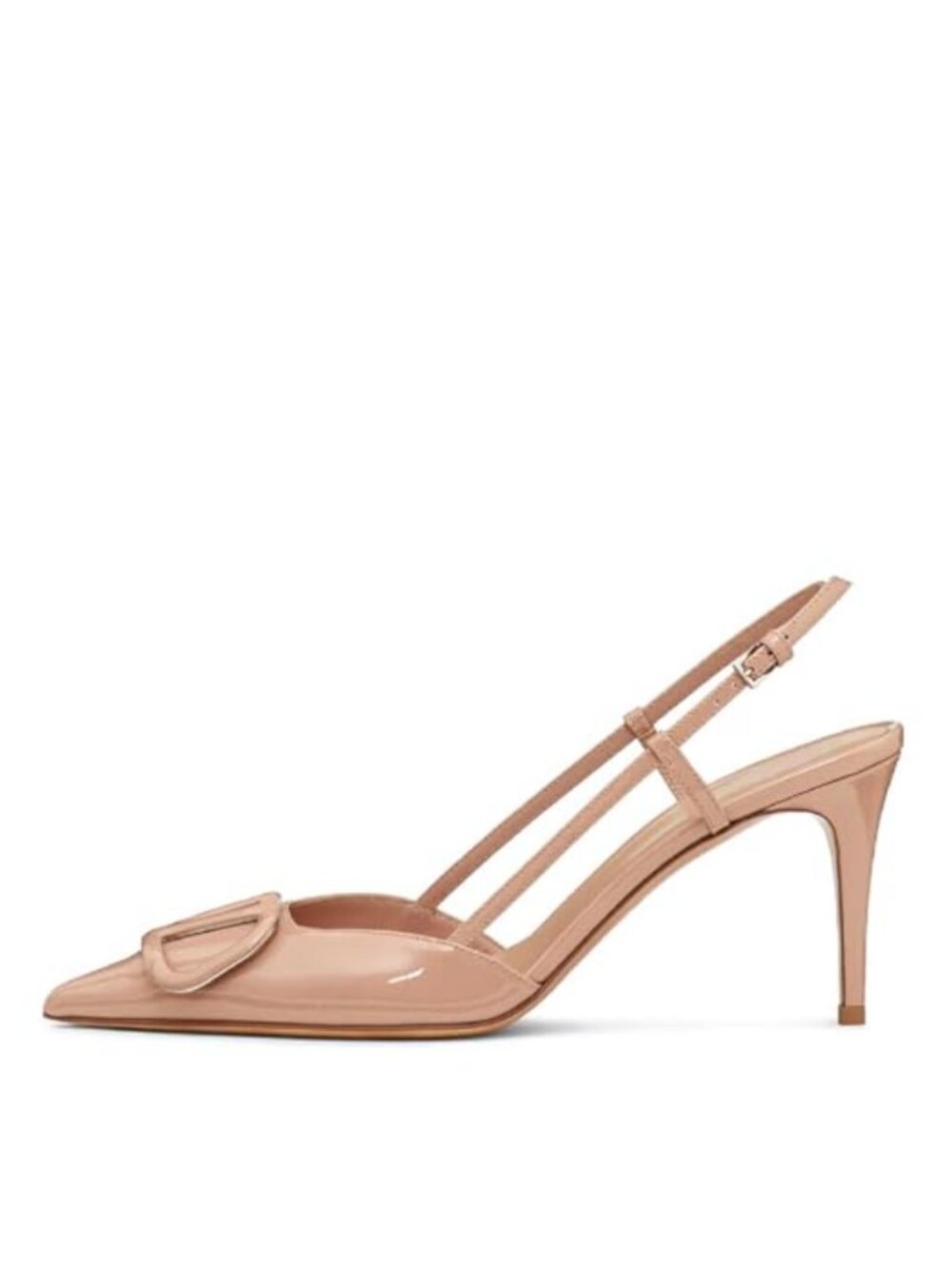 Women Heeled Slingback Sandals Pointed Toe Stiletto High Heels Patent Leather